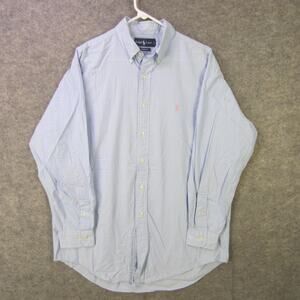 Ralph Lauren Shirt Mens Large Blue Yarmouth Button Down Long Sleeve Dress Logo